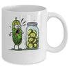 Funny Pickle Surprise A Cucumber And A Jar Of Sliced Pickles Mug | teecentury