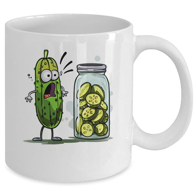 Funny Pickle Surprise A Cucumber And A Jar Of Sliced Pickles Mug | teecentury
