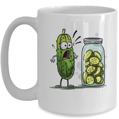 Funny Pickle Surprise A Cucumber And A Jar Of Sliced Pickles Mug | teecentury