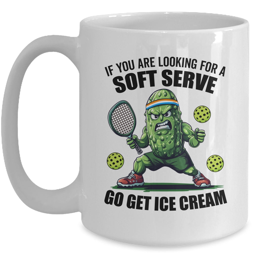 Funny Pickleball Playing Pickle Tennis Soft Serve Ice Cream Mug | teecentury