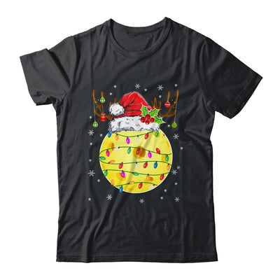 Funny Pickleball Reindeer Santa Hat Christmas Lights Holiday Shirt & Sweatshirt | teecentury