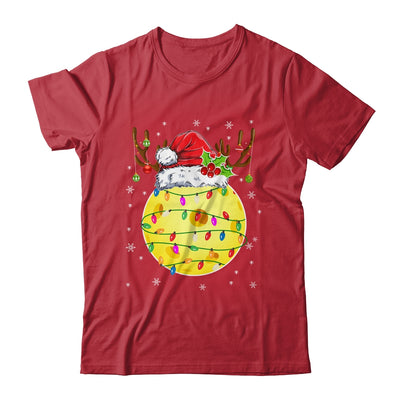 Funny Pickleball Reindeer Santa Hat Christmas Lights Holiday Shirt & Sweatshirt | teecentury