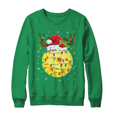 Funny Pickleball Reindeer Santa Hat Christmas Lights Holiday Shirt & Sweatshirt | teecentury