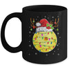 Funny Pickleball Reindeer Santa Hat Christmas Lights Holiday Mug | teecentury