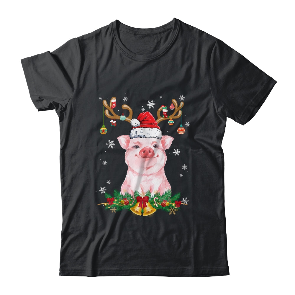 Funny Pig Reindeer Lights Ornament Santa Christmas Xmas Shirt & Sweatshirt | teecentury