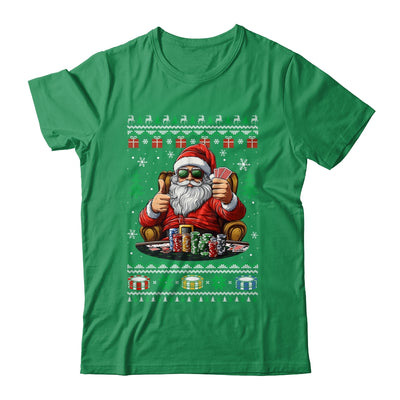 Funny Playing Poker Santa Poker Player Ugly Christmas Men Shirt & Sweatshirt | teecentury