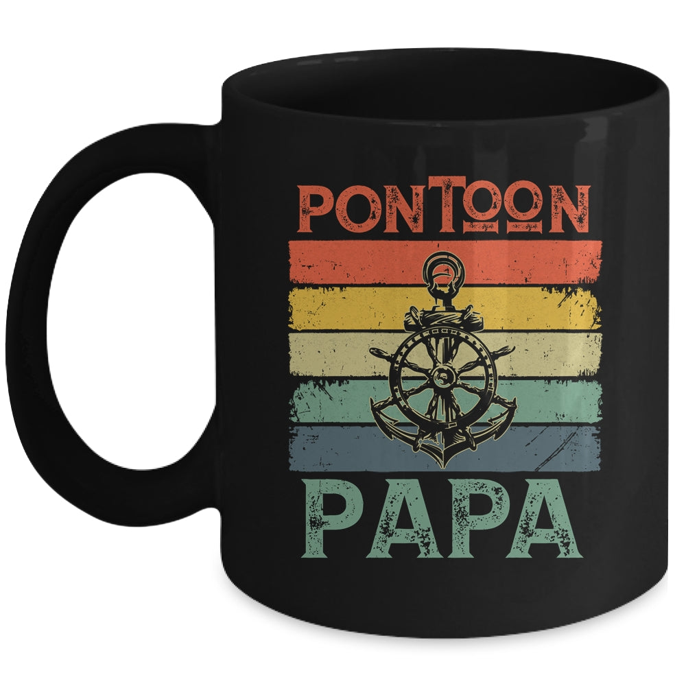 Funny Pontoon Papa Boat Owner Boating Pontoon Captain Men Mug | teecentury