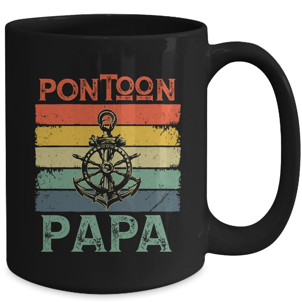 Funny Pontoon Papa Boat Owner Boating Pontoon Captain Men Mug | teecentury