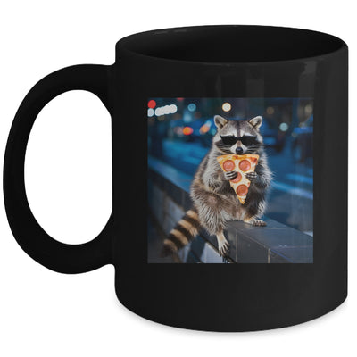 Funny Raccoon Eating Pizza Cute Animal Meme Men Women Mug | teecentury