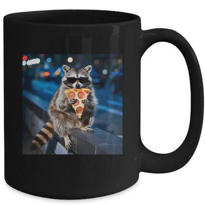 Funny Raccoon Eating Pizza Cute Animal Meme Men Women Mug | teecentury