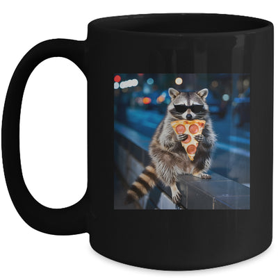 Funny Raccoon Eating Pizza Cute Animal Meme Men Women Mug | teecentury