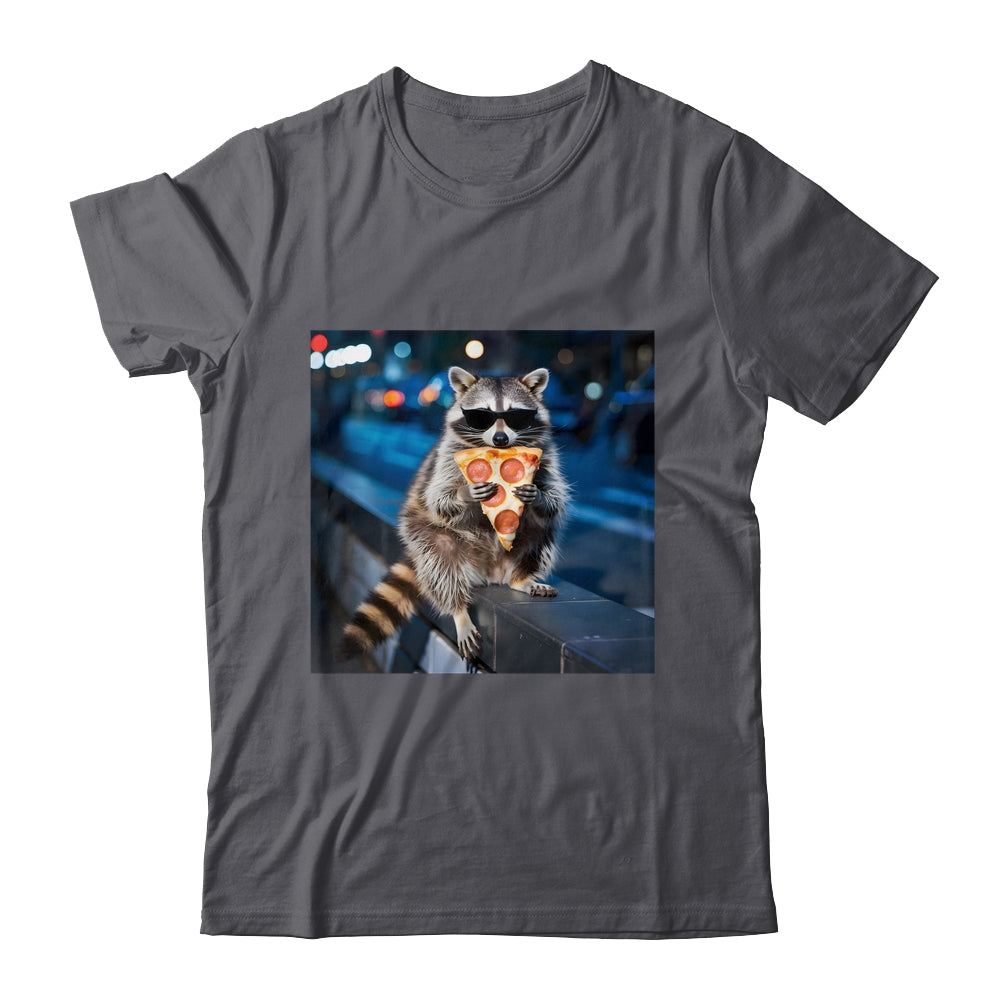 Funny Raccoon Eating Pizza Cute Animal Meme Men Women Shirt & Tank Top | teecentury