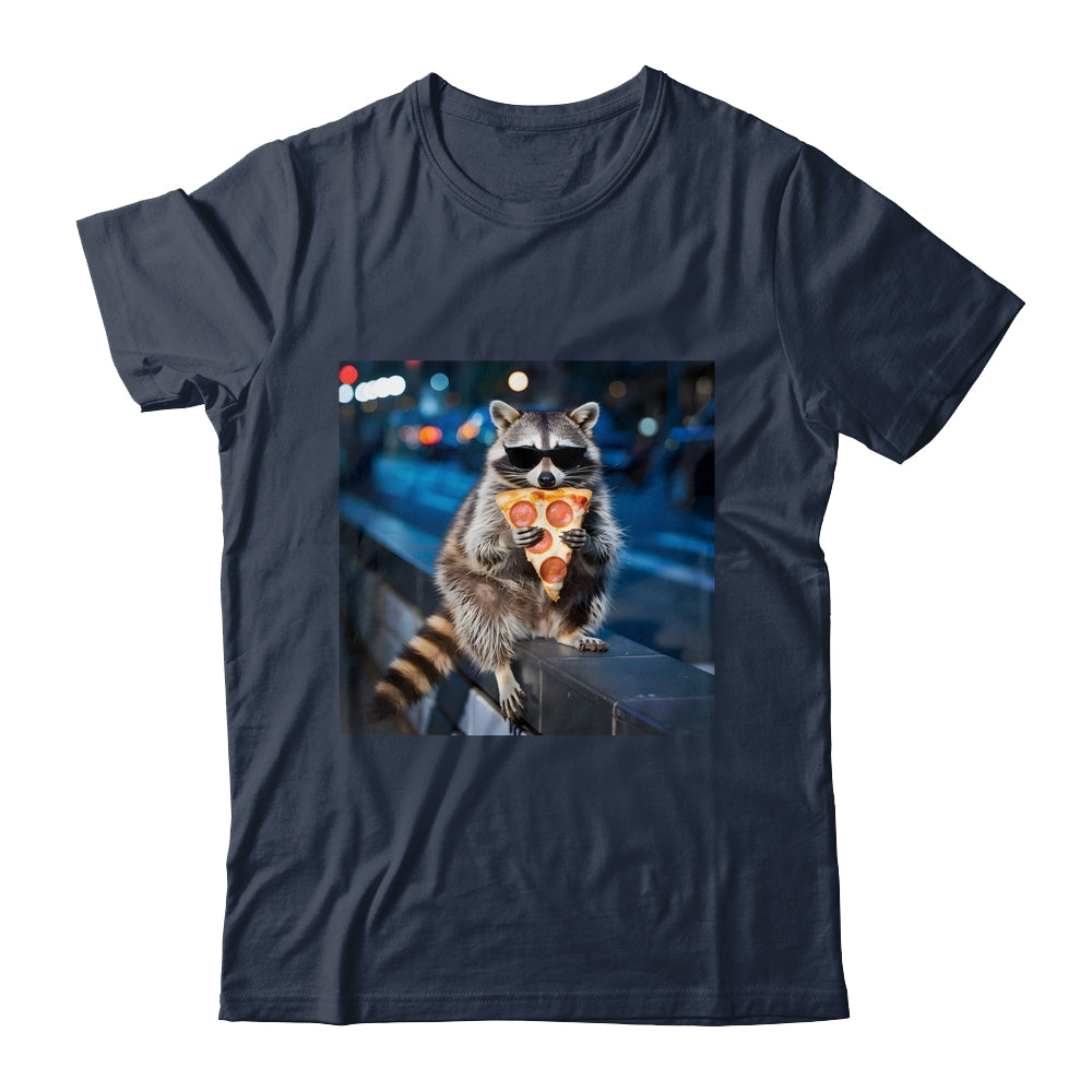 Funny Raccoon Eating Pizza Cute Animal Meme Men Women Shirt & Tank Top | teecentury
