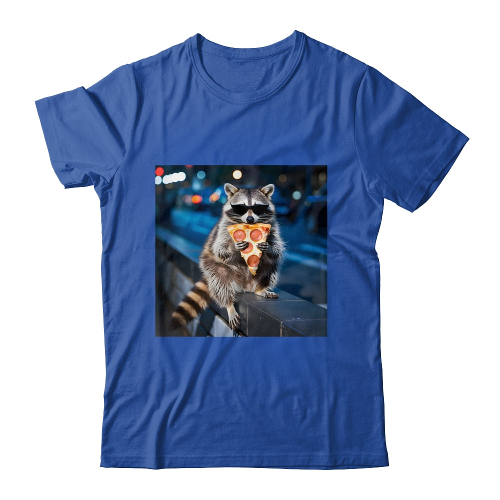 Funny Raccoon Eating Pizza Cute Animal Meme Men Women Shirt & Tank Top | teecentury