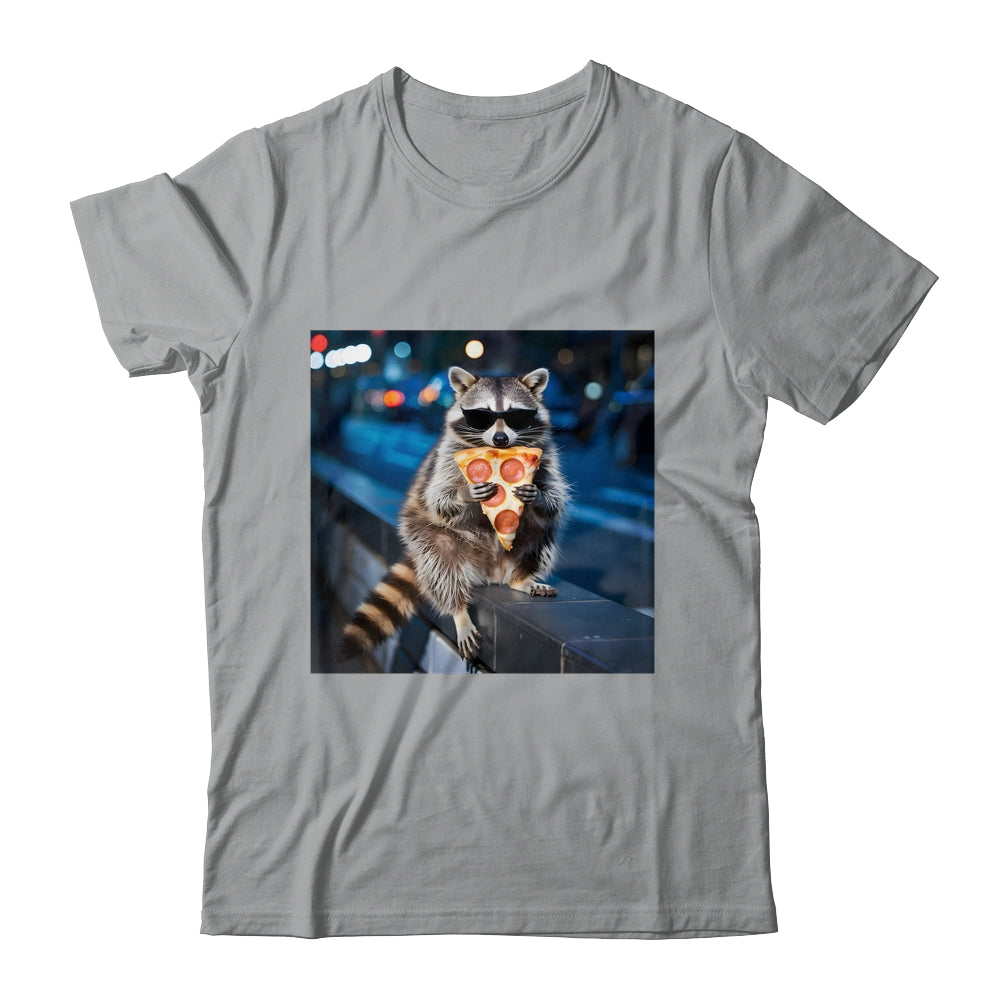 Funny Raccoon Eating Pizza Cute Animal Meme Men Women Shirt & Tank Top | teecentury