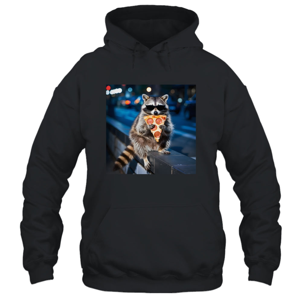 Funny Raccoon Eating Pizza Cute Animal Meme Men Women Shirt & Tank Top | teecentury