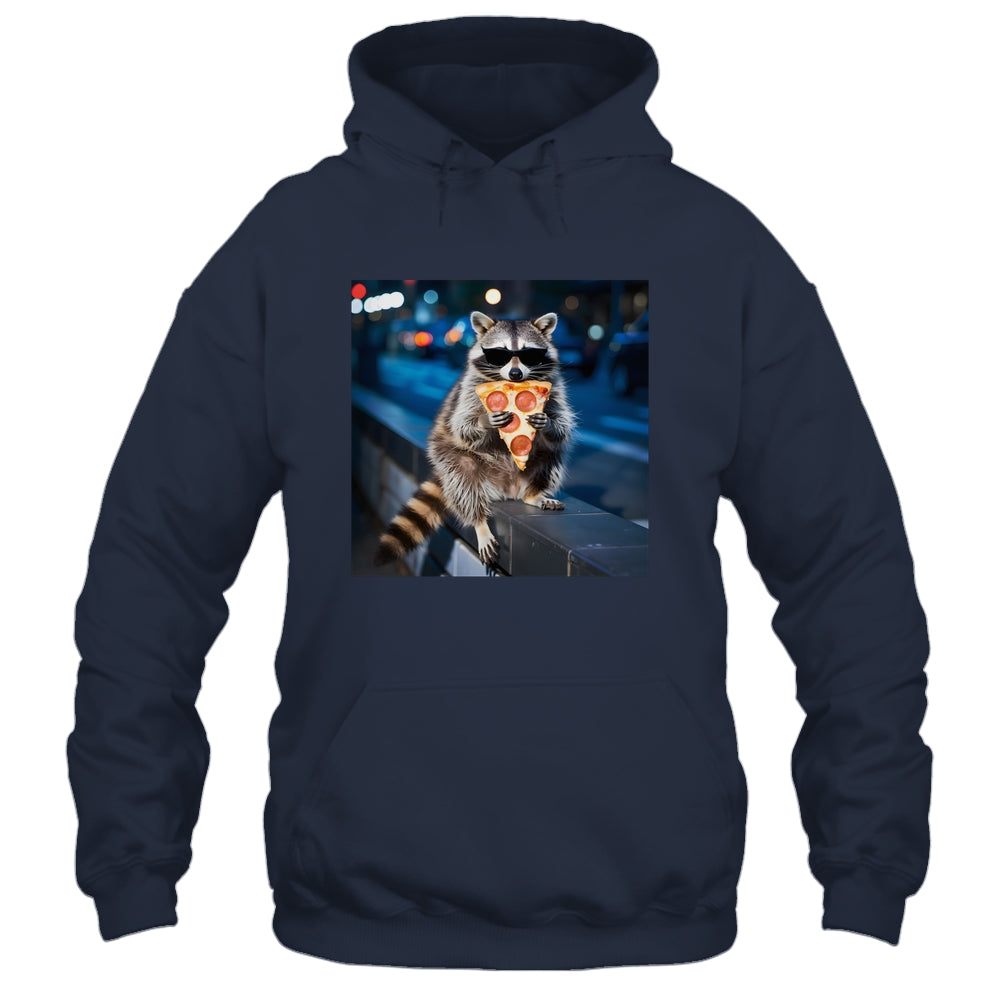 Funny Raccoon Eating Pizza Cute Animal Meme Men Women Shirt & Tank Top | teecentury