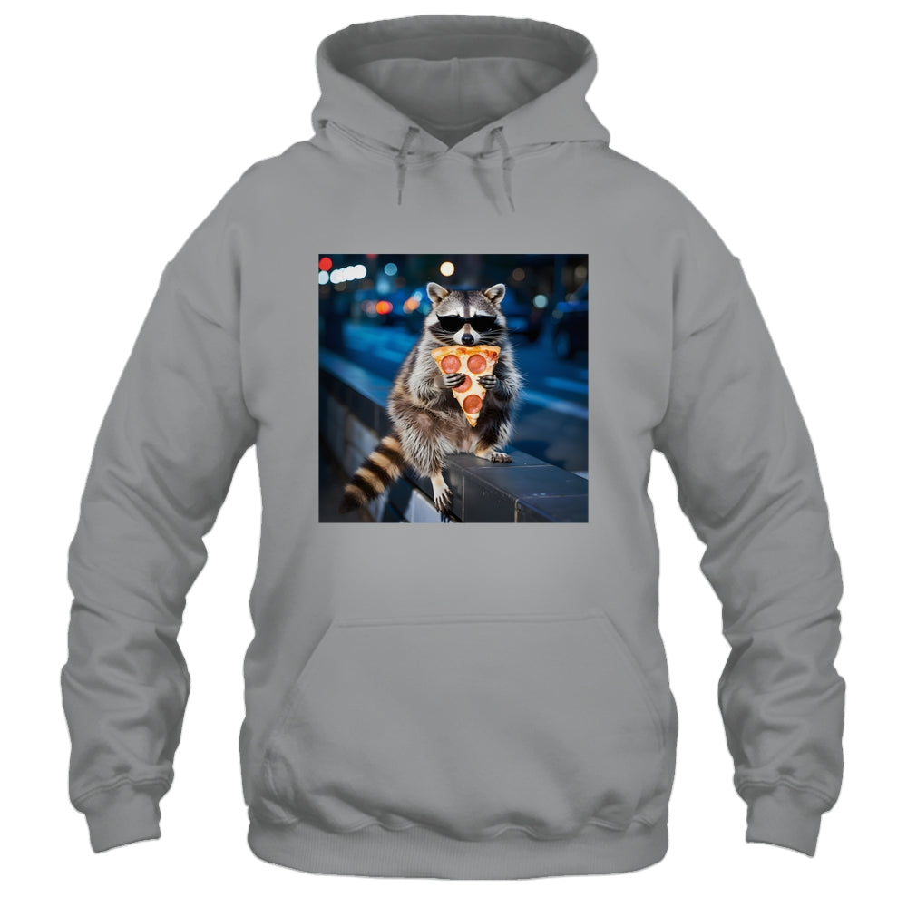 Funny Raccoon Eating Pizza Cute Animal Meme Men Women Shirt & Tank Top | teecentury