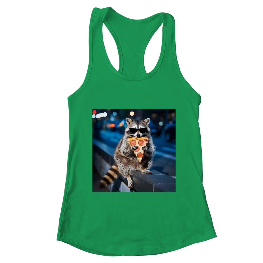 Funny Raccoon Eating Pizza Cute Animal Meme Men Women Shirt & Tank Top | teecentury