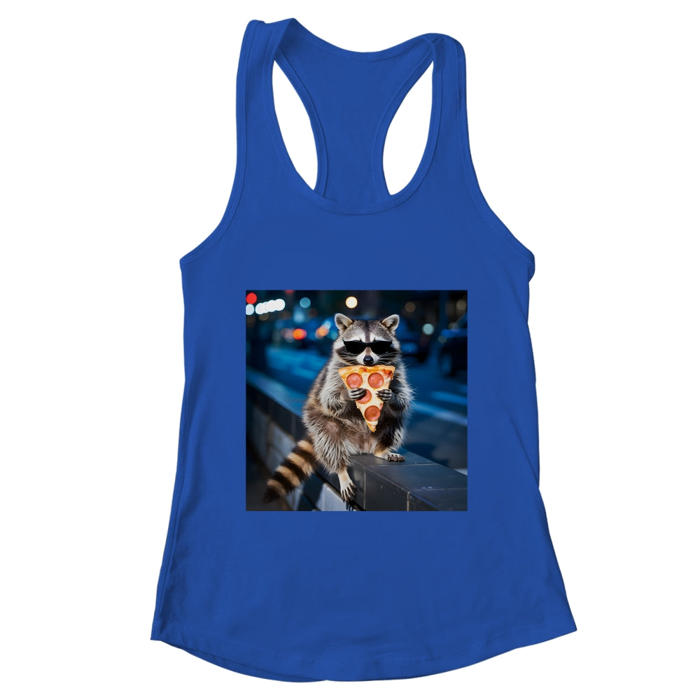 Funny Raccoon Eating Pizza Cute Animal Meme Men Women Shirt & Tank Top | teecentury