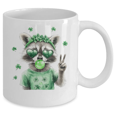Funny Raccoon St Patrick's Day Retro Coquette Lucky Irish Mug | teecentury