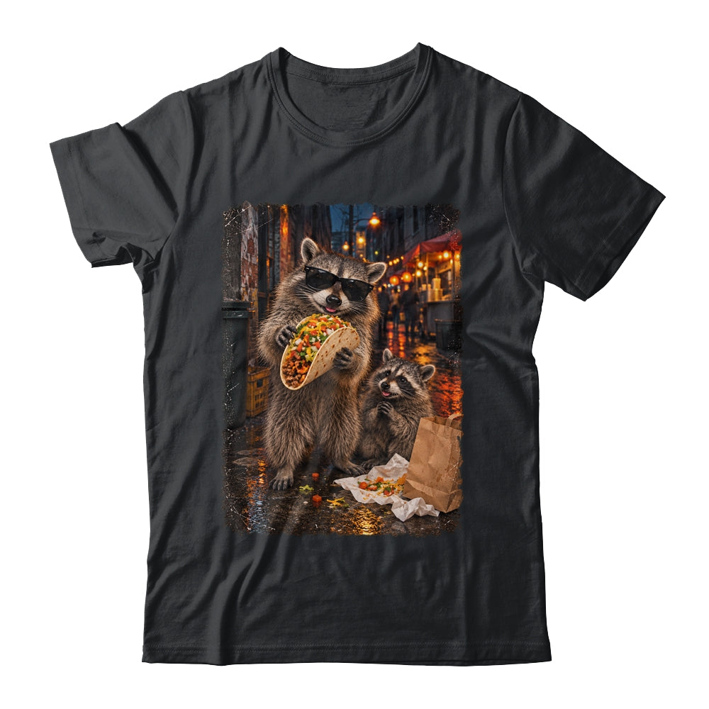 Funny Raccoons Men Women Eating Taco Meme Trash Panda Food Shirt & Tank Top | teecentury