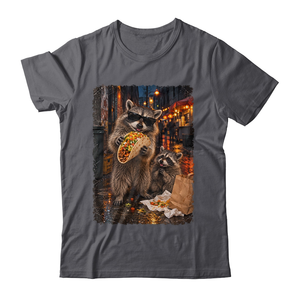 Funny Raccoons Men Women Eating Taco Meme Trash Panda Food Shirt & Tank Top | teecentury