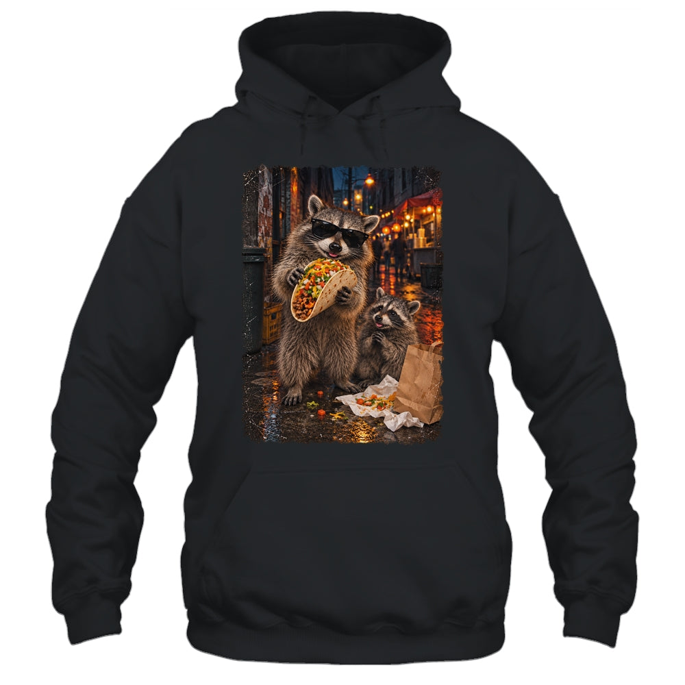 Funny Raccoons Men Women Eating Taco Meme Trash Panda Food Shirt & Tank Top | teecentury