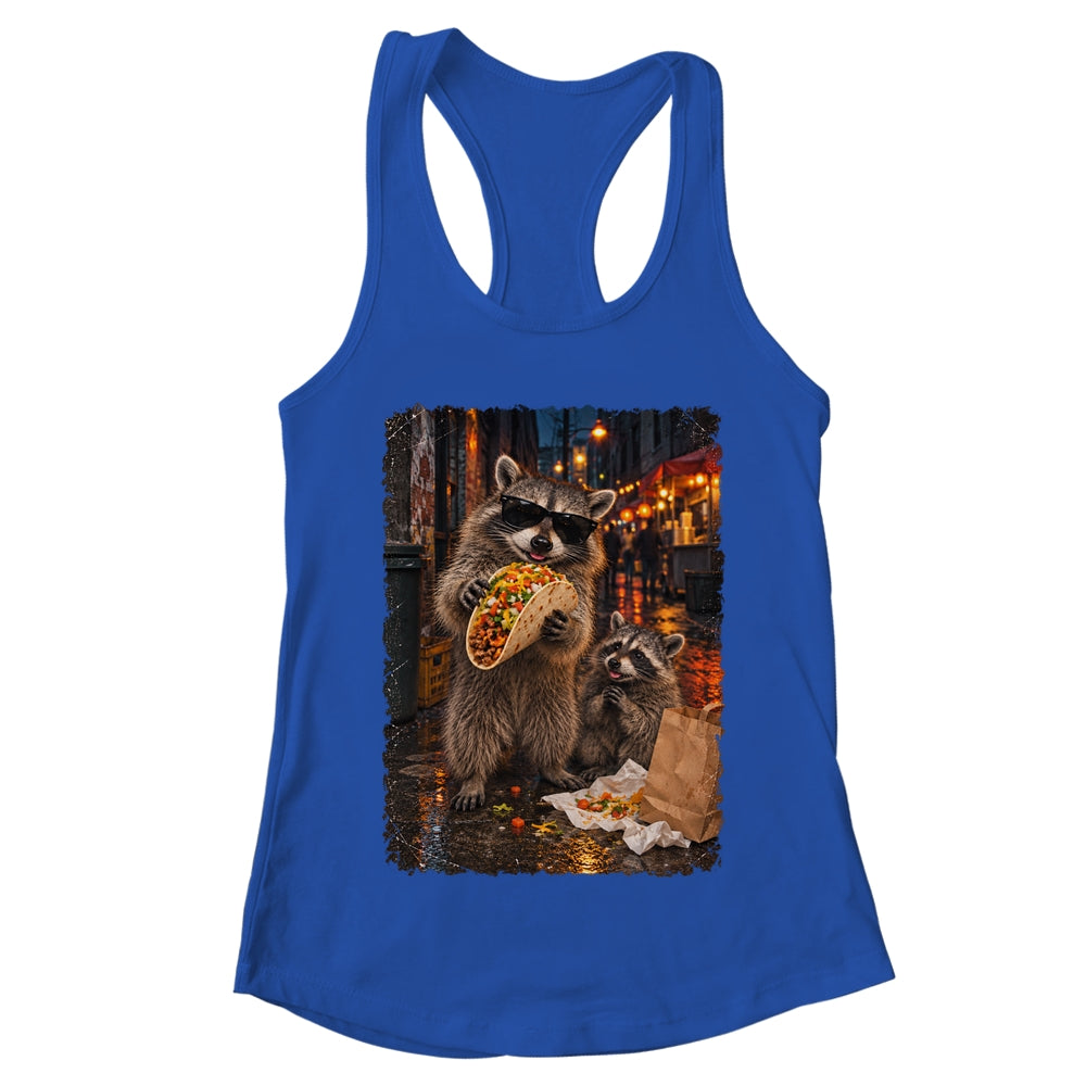 Funny Raccoons Men Women Eating Taco Meme Trash Panda Food Shirt & Tank Top | teecentury