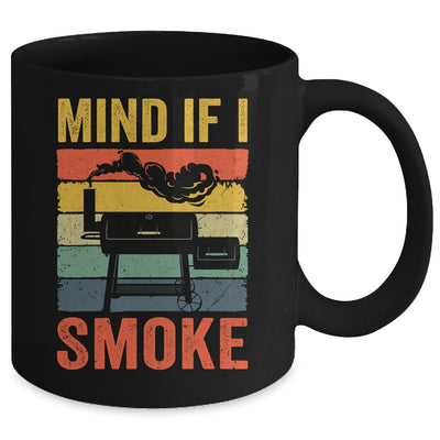 Funny Retro BBQ Party Smoker Chef Dad Mind If I Smoke Mug | teecentury