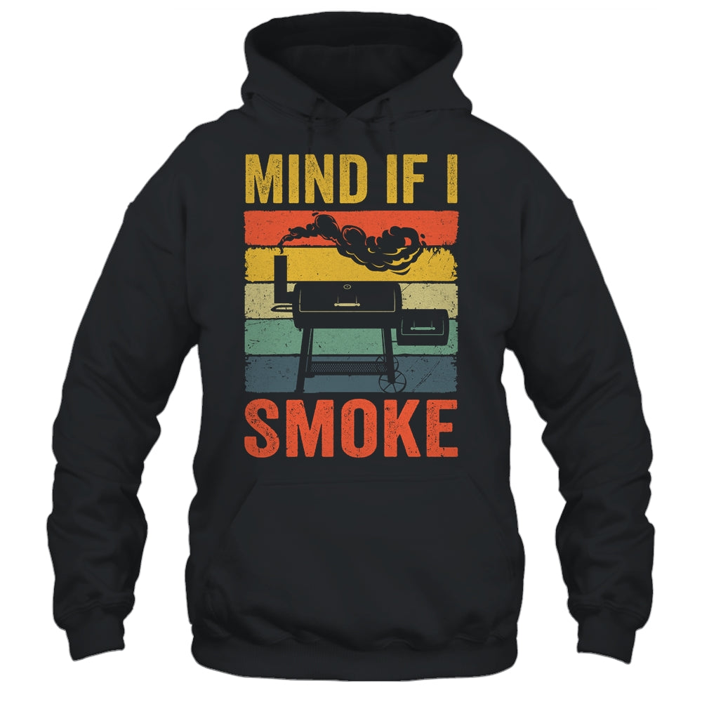 Funny Retro BBQ Party Smoker Chef Dad Mind If I Smoke Shirt & Hoodie | teecentury