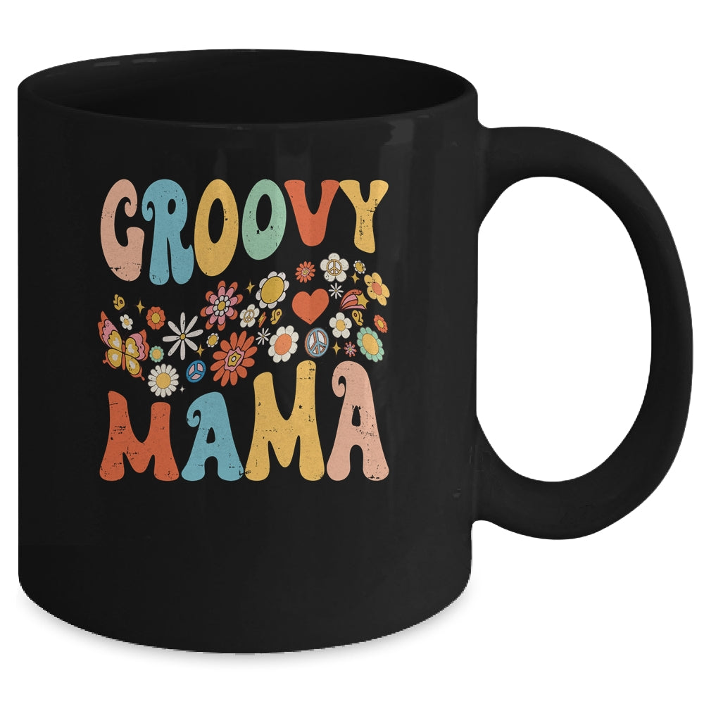 Funny Retro Groovy Birthday Family Matching Cute Groovy Mama Mug | teecentury