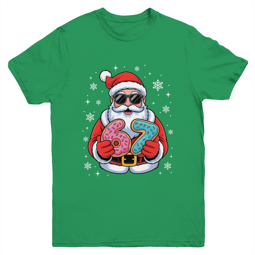 Funny Santa 67 Ice Cream Drip Christmas Xmas Teens Boys Kids Youth Shirt | teecentury