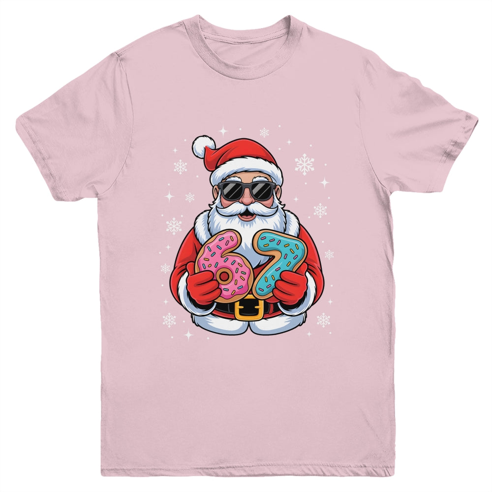 Funny Santa 67 Ice Cream Drip Christmas Xmas Teens Boys Kids Youth Shirt | teecentury