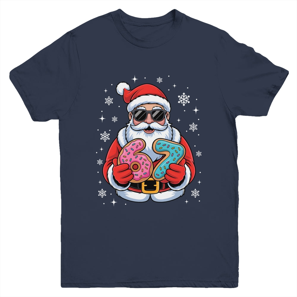 Funny Santa 67 Ice Cream Drip Christmas Xmas Teens Boys Kids Youth Shirt | teecentury
