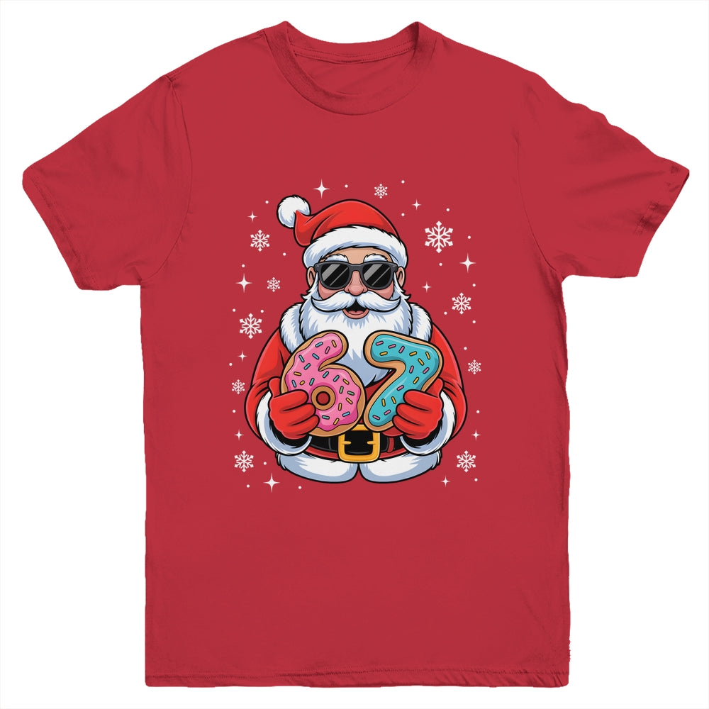 Funny Santa 67 Ice Cream Drip Christmas Xmas Teens Boys Kids Youth Shirt | teecentury