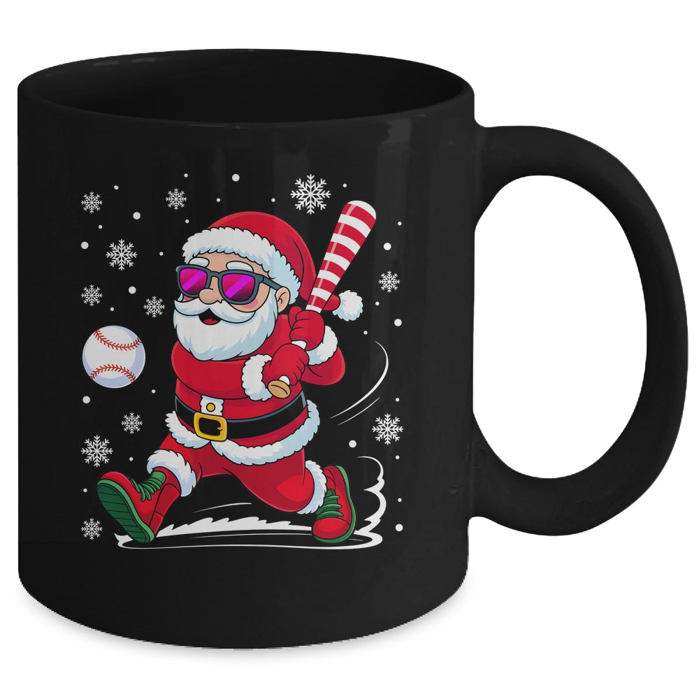 Funny Santa Baseball Christmas Xmas Men Boy Santa Holiday Mug | teecentury