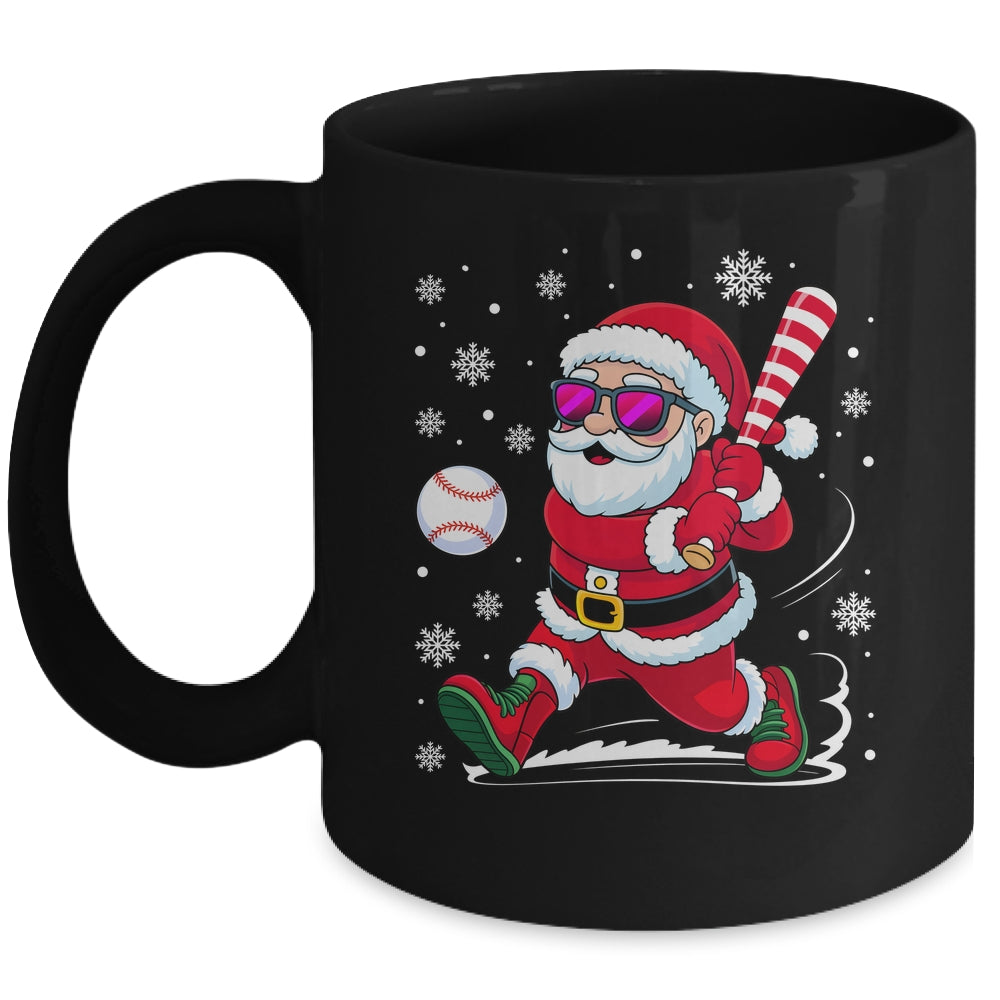 Funny Santa Baseball Christmas Xmas Men Boy Santa Holiday Mug | teecentury