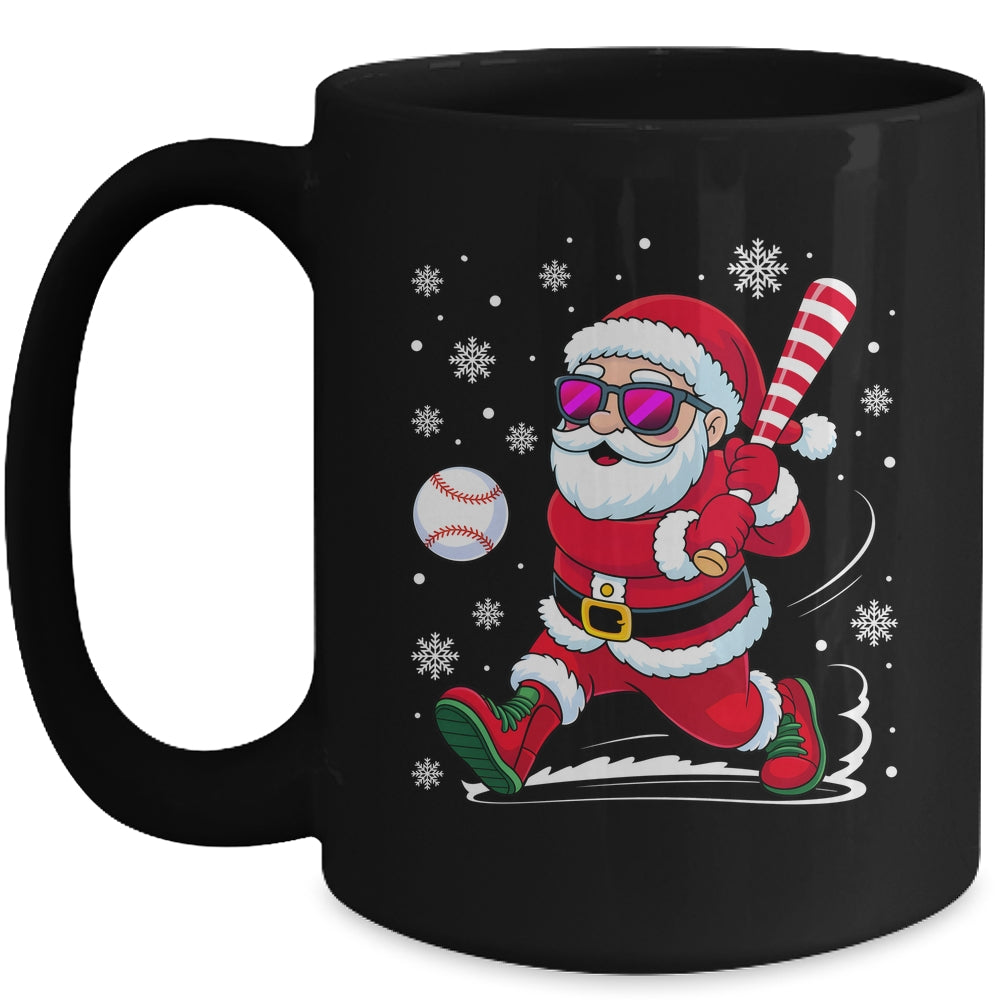 Funny Santa Baseball Christmas Xmas Men Boy Santa Holiday Mug | teecentury