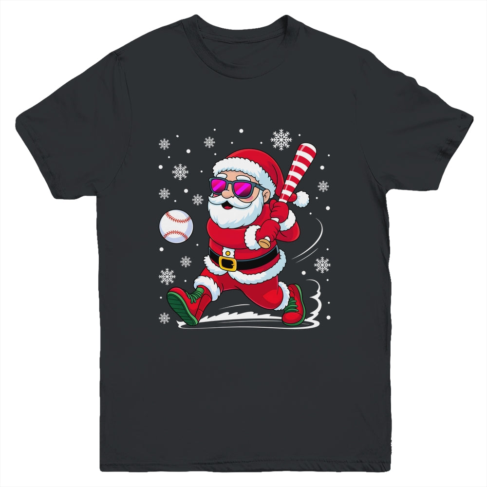 Funny Santa Baseball Christmas Xmas Men Boy Santa Holiday Youth Shirt | teecentury
