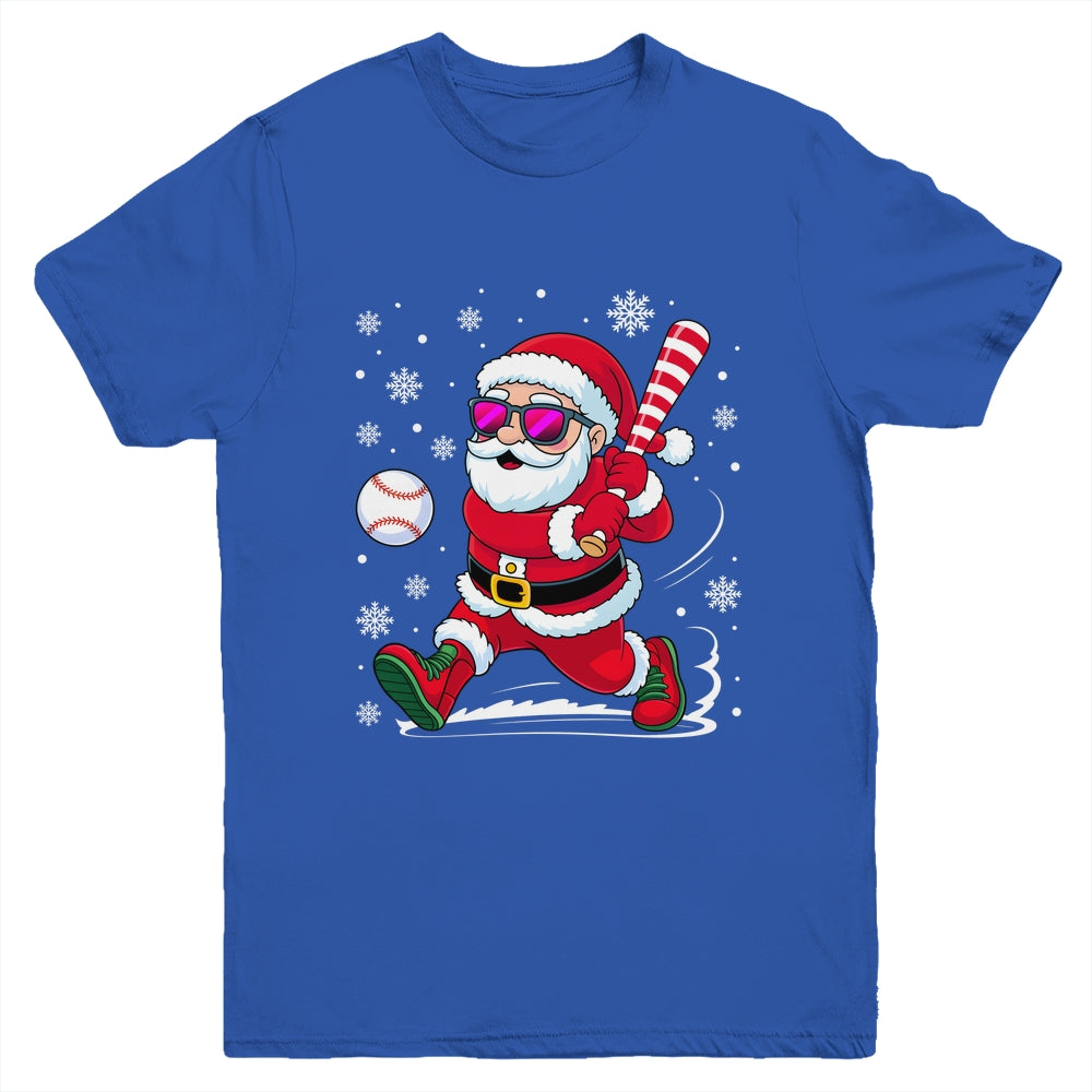 Funny Santa Baseball Christmas Xmas Men Boy Santa Holiday Youth Shirt | teecentury
