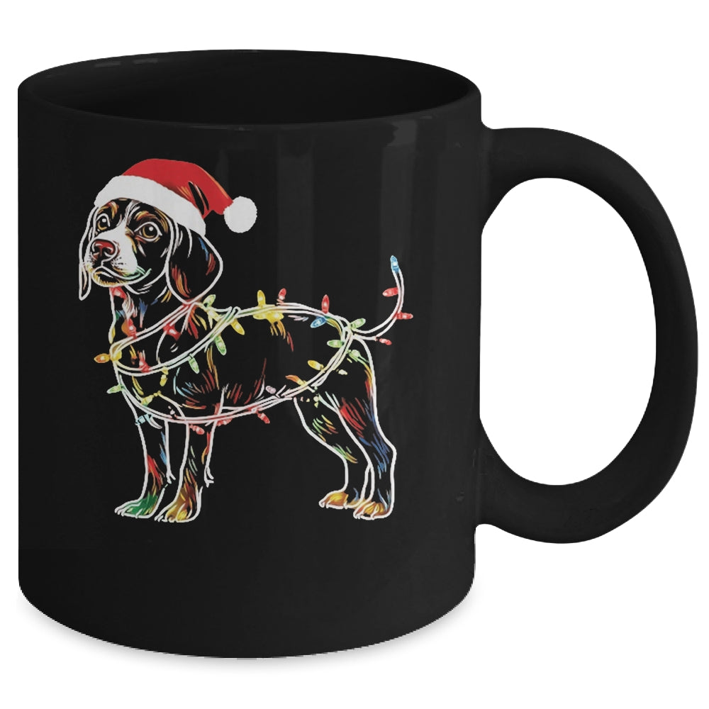 Funny Santa Beagle Retriever Christmas Lights Dog Lover Mug | teecentury