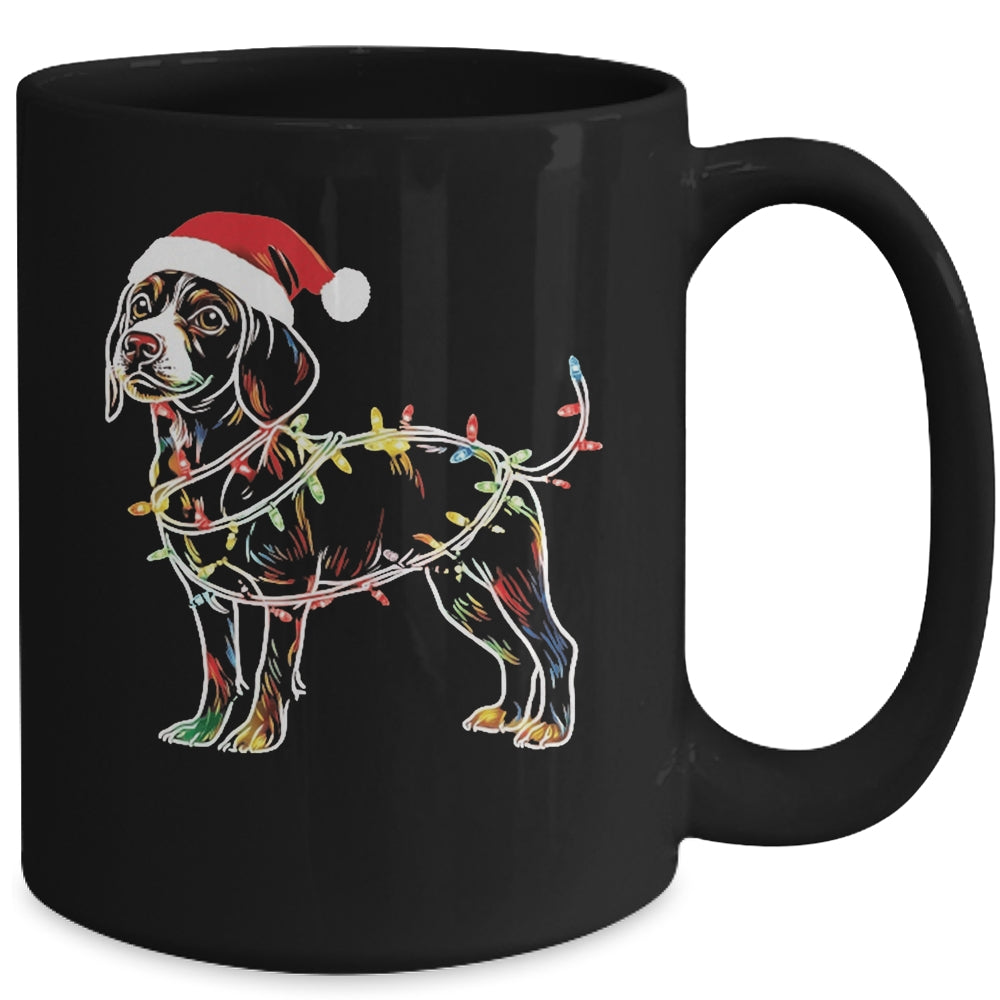 Funny Santa Beagle Retriever Christmas Lights Dog Lover Mug | teecentury
