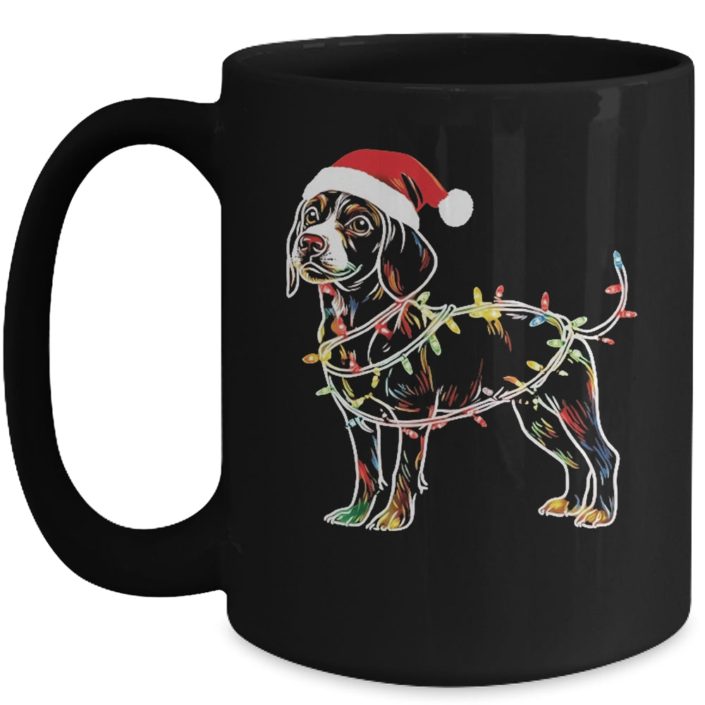 Funny Santa Beagle Retriever Christmas Lights Dog Lover Mug | teecentury
