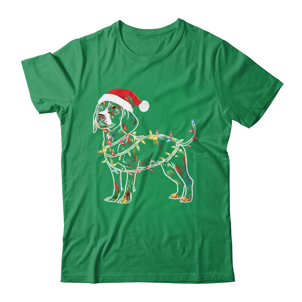 Funny Santa Beagle Retriever Christmas Lights Dog Lover Shirt & Sweatshirt | teecentury