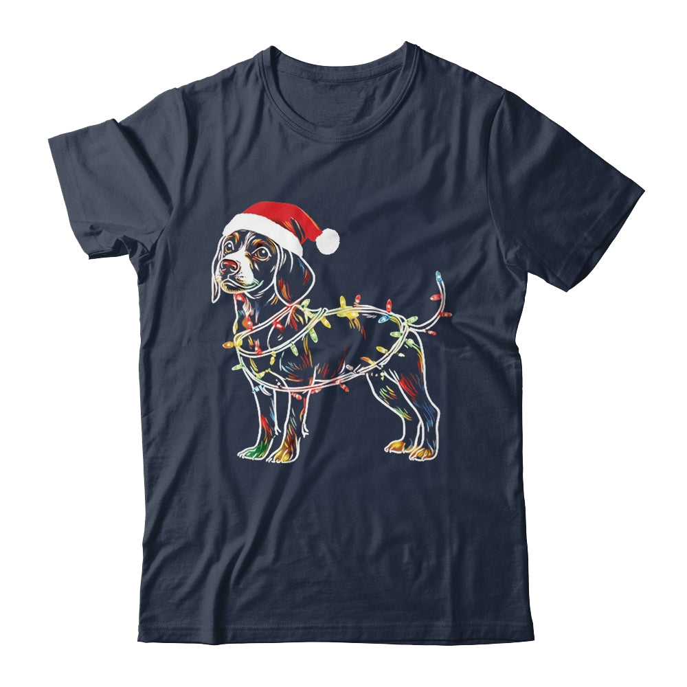 Funny Santa Beagle Retriever Christmas Lights Dog Lover Shirt & Sweatshirt | teecentury