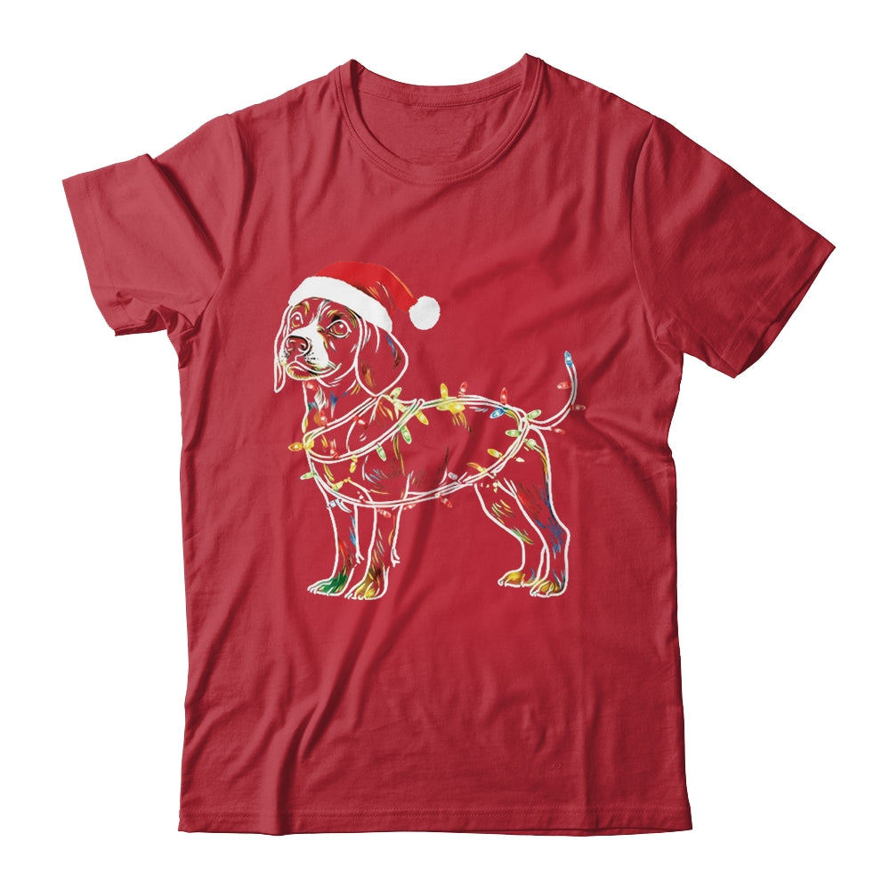Funny Santa Beagle Retriever Christmas Lights Dog Lover Shirt & Sweatshirt | teecentury