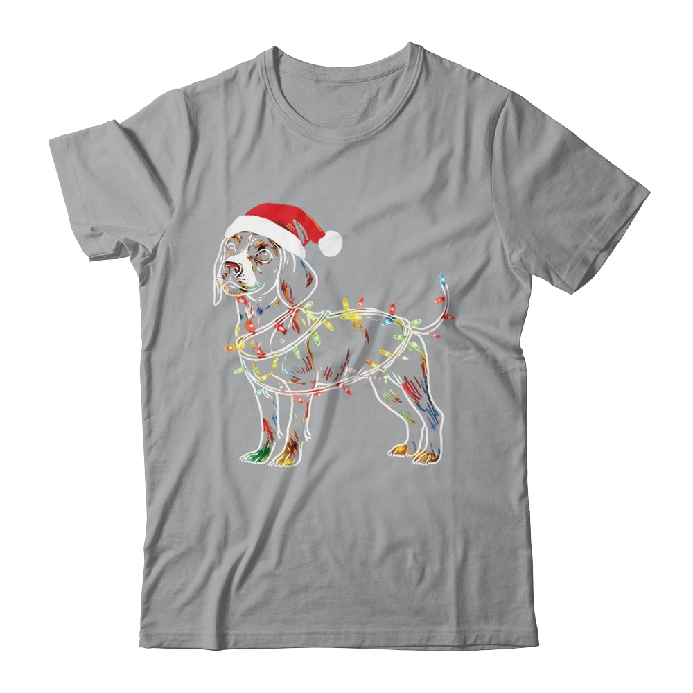 Funny Santa Beagle Retriever Christmas Lights Dog Lover Shirt & Sweatshirt | teecentury