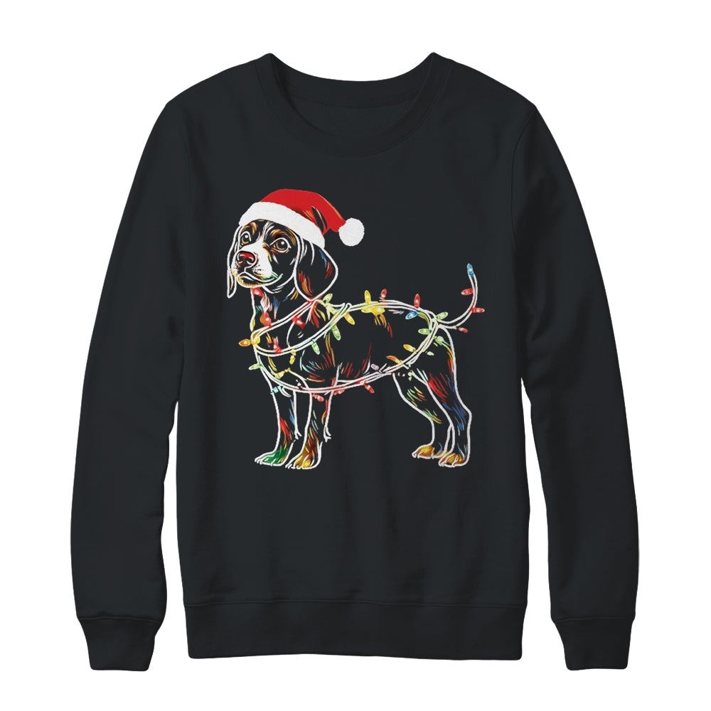 Funny Santa Beagle Retriever Christmas Lights Dog Lover Shirt & Sweatshirt | teecentury