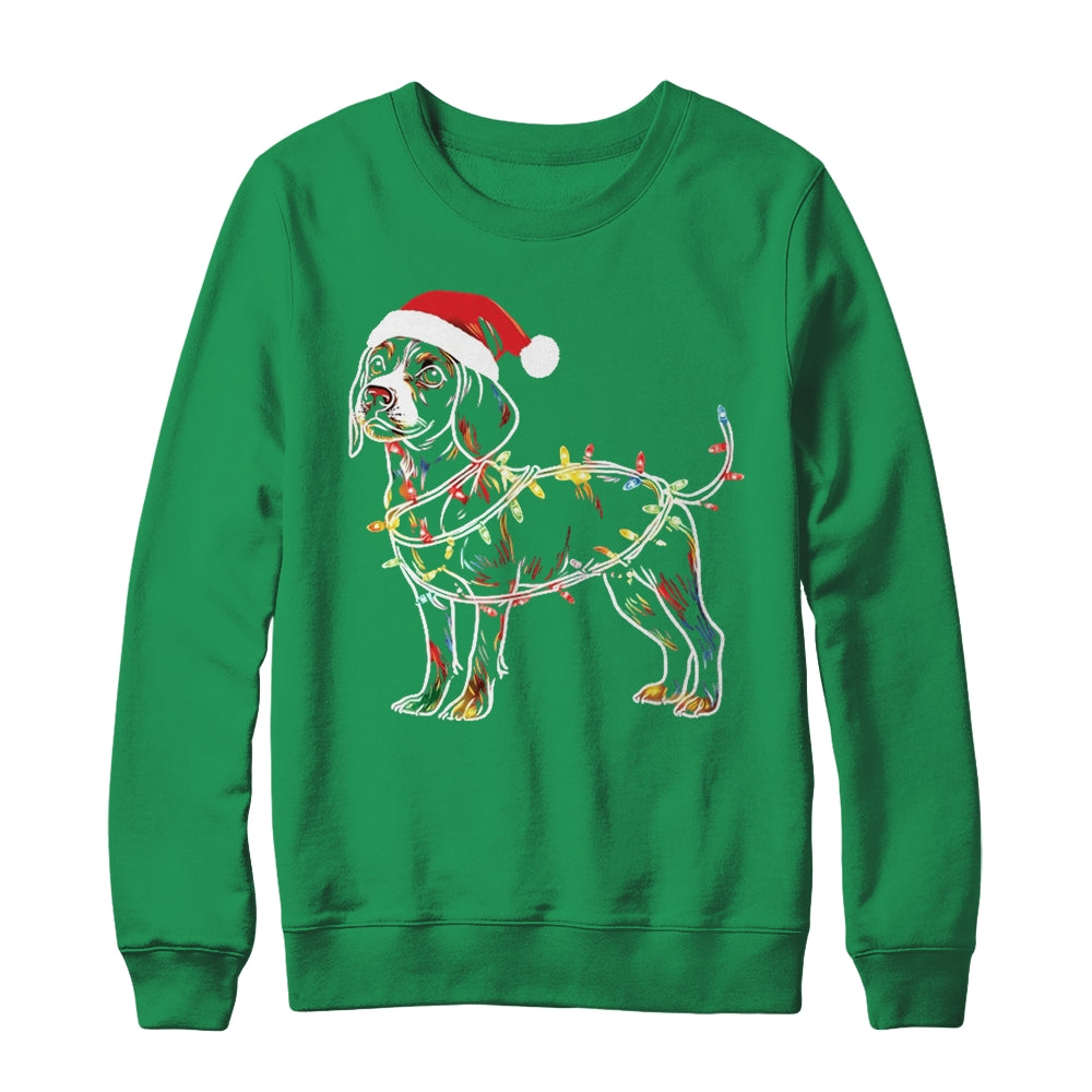 Funny Santa Beagle Retriever Christmas Lights Dog Lover Shirt & Sweatshirt | teecentury